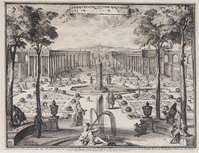 KG 06657
<br/>
Het Loo, portico in de tuin
<br/>
<em>Hooghe, Romeyn de (1645-1708)</em>